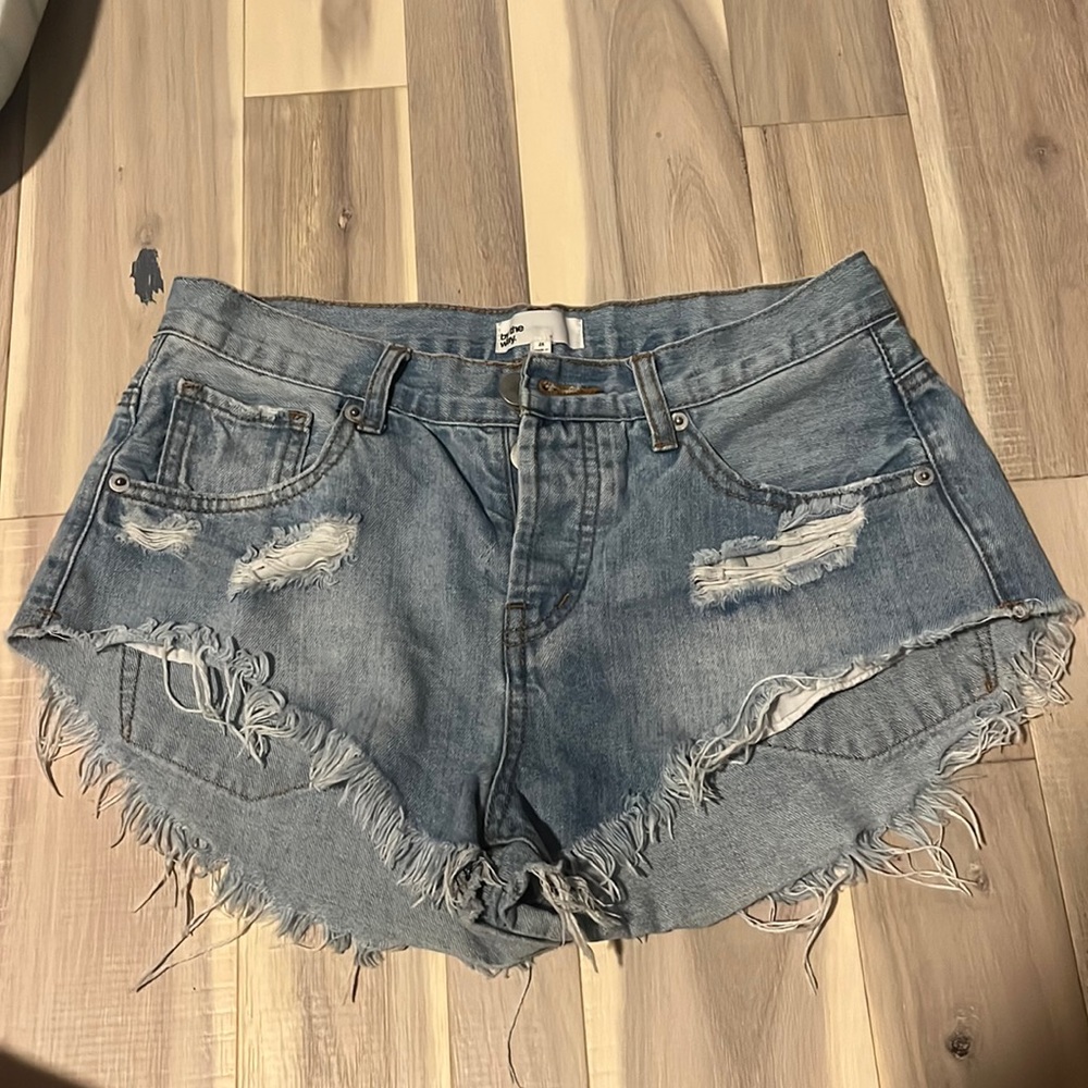 by the way. denim shorts